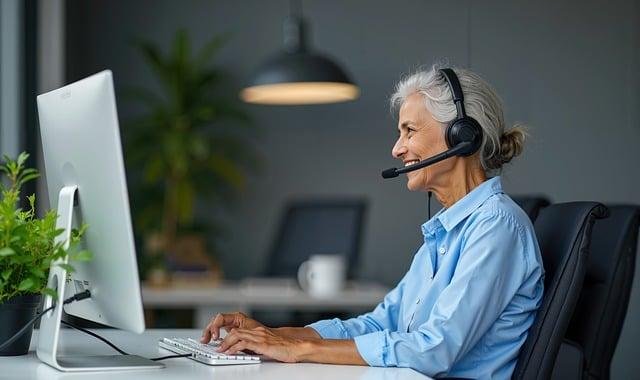 elderly⁤ woman working